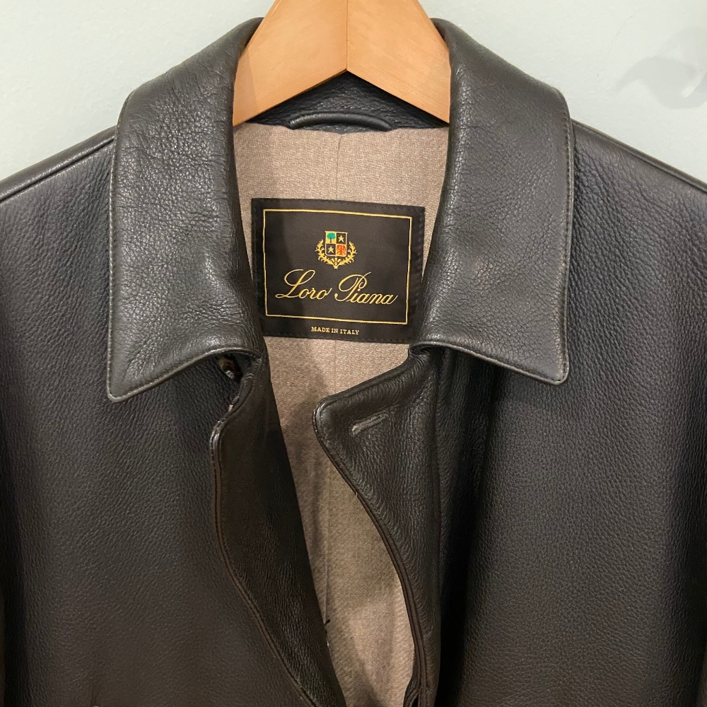Loro Piana Leather coat- Large